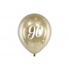 6 globos 90 Años Dorados 30 cm