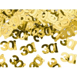 Confeti Metálico Número 30 de 15 gr Dorado