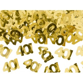 Confeti Metálico Número 40 de 15 gr Dorado