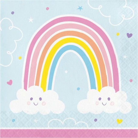16 Servilletas Happy Rainbow 33 cm