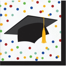 16 Servilletas Graduación Colorines 25 Cm