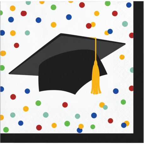 16 Servilletas Graduación Colorines 25 Cm