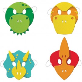 4 Máscaras Dinosaurios de Foam