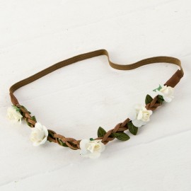 Diadema Corona Flores Marfil Con Elástico 23 cm Diadema Corona Flores Marfil Con Elástico 23 cm