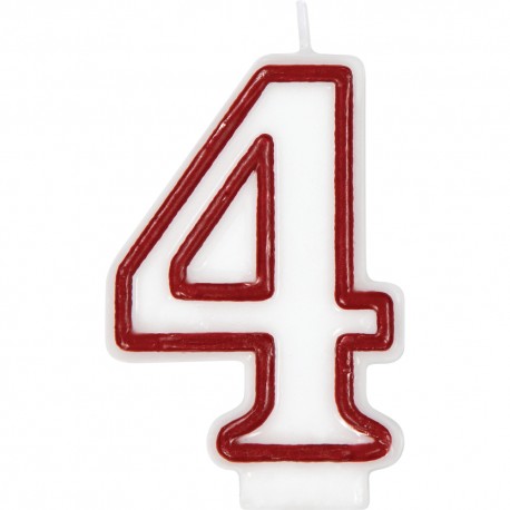 Vela Número 4 Roja