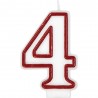 Vela Número 4 Roja