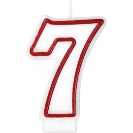 Vela Número 7 Roja Vela Número 7 Roja