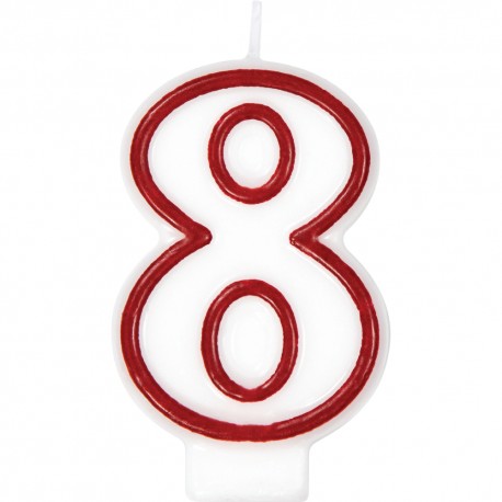 Vela Número 8 Roja