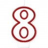 Vela Número 8 Roja