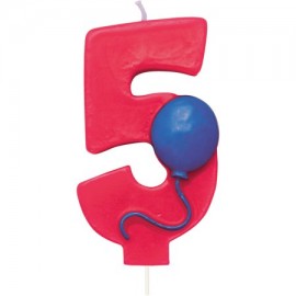 Vela Número 5 con Globo Vela Número 5 con Globo