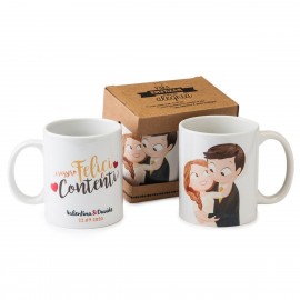 Taza Cerámica Novios Pop & Fun Caricia Italiano Taza Cerámica Novios Pop & Fun Caricia Italiano