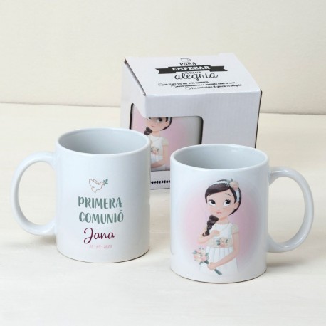 Taza Comunión Niña Romántica Primera Comunió