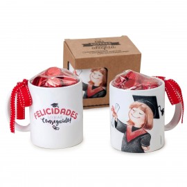 Taza Cerámica Graduación Chica de 6 Bombones Taza Cerámica Graduación Chica de 6 Bombones