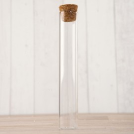 Tubo Cristal Transparente Con Tapón De Corcho 12,5 cm