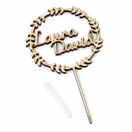 Cake Topper Forma de Corona Con 2 Nombres 10 x 17,5 cm Cake Topper Forma de Corona Con 2 Nombres 10 x 17,5 cm