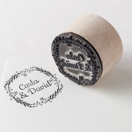 Sello Personalizado Redondo Corona Romántica 2,5 cm Sello Personalizado Redondo Corona Romántica 2,5 cm