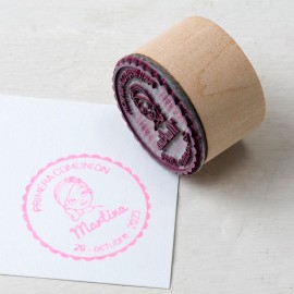 Sello Personalizado Redondo Primera Comunión Niña 2,5 cm Sello Personalizado Redondo Primera Comunión Niña 2,5 cm
