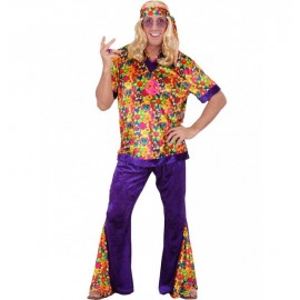 Disfraz de Chico Hippie Flores