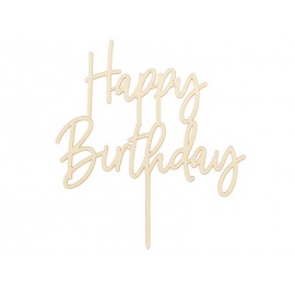Topper Happy Birthday de Madera 16,5 cm Topper Happy Birthday de Madera 16,5 cm