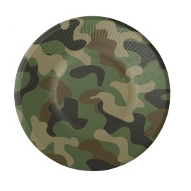 8 Platos Camuflaje 23 cm