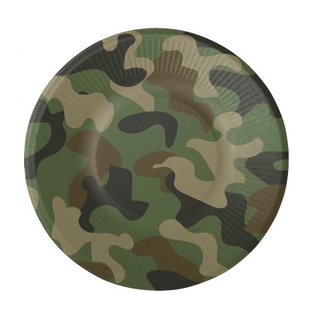 8 Platos Camuflaje 23 cm