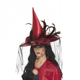 Sombrero Bruja Plumas
