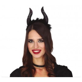 Diadema Cuernos Negros Glitter Diadema Cuernos Negros Glitter