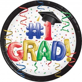 8 Platos Graduación con Globos 18 Cm