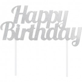 DECORACION PASTEL HAPPY BIRTHDAY PLATA GLITTER DECORACION PASTEL HAPPY BIRTHDAY PLATA GLITTER
