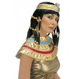 Peluca Cleopatra Con Cuello y Cinta Capeza Peluca Cleopatra Con Cuello y Cinta Capeza