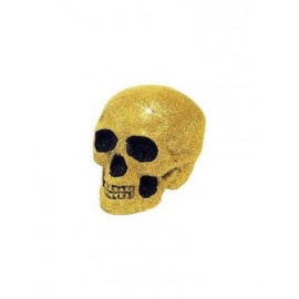 Calavera con Purpurina Dorada 19 cm Calavera con Purpurina Dorada 19 cm