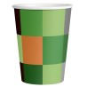 8 Vasos Minecraft de Cartón 266 ml