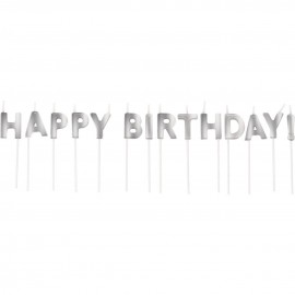 14 Velas Happy Birthday Plata 14 Velas Happy Birthday Plata