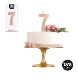 Vela Número 7 Grande Metalizada 15,5 cm Vela Número 7 Grande Metalizada 15,5 cm