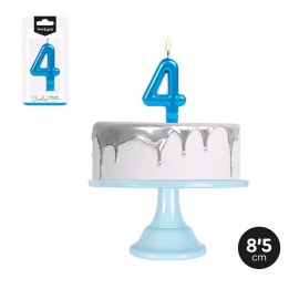 Vela Número 4 Metalizada 8,5 cm Vela Número 4 Metalizada 8,5 cm