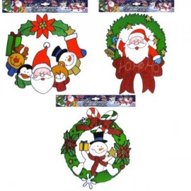 Pegatina Ventana Corona Navidad 30 cm Pegatina Ventana Corona Navidad 30 cm