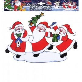 Pegatina Ventana Trío Papá Noel Horizontal 40 cm Pegatina Ventana Trío Papá Noel Horizontal 40 cm