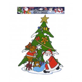 Pegatina Ventana Árbol con Papá Noel y Reno 40 cm Pegatina Ventana Árbol con Papá Noel y Reno 40 cm