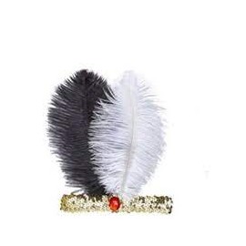 Cinta Pelo Charleston Lentejuelas y Plumas