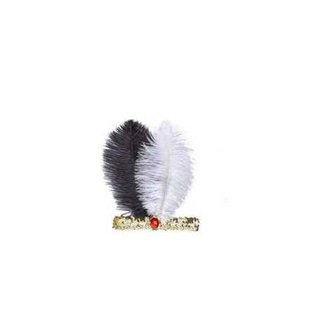Cinta Pelo Charleston Lentejuelas y Plumas
