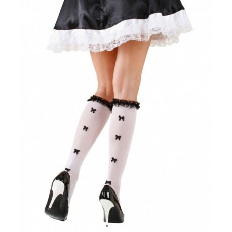 Calcetines Blancos con Lazos Negros
