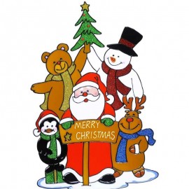 Pegatina Ventana Familia Papá Noel 40 cm Pegatina Ventana Familia Papá Noel 40 cm