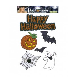 Set de 6 Pegatinas Happy Halloween Purpurina Set de 6 Pegatinas Happy Halloween Purpurina