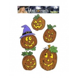 Set de 5 Pegatinas Calabaza Purpurina Set de 5 Pegatinas Calabaza Purpurina