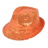 Fedora con Lentejuelas Cuadradas