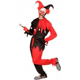Disfraz Evil Jester Negro y Rojo para Adulto Disfraz Evil Jester Negro y Rojo para Adulto