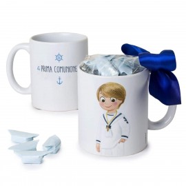 Taza Prima Comunione Marinaio Mano En Bolsillo 7 Caramelos Taza Prima Comunione Marinaio Mano En Bolsillo 7 Caramelos