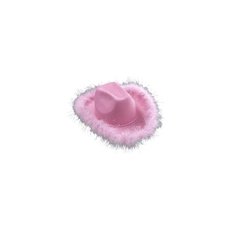 Sombrero de Vaquera Rosa con Plumas