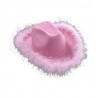 Sombrero de Vaquera Rosa con Plumas