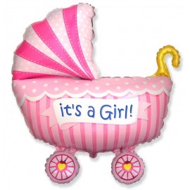 Globo Baby Shower Carrito Niña 89 x 74 cm Globo Baby Shower Carrito Niña 89 x 74 cm